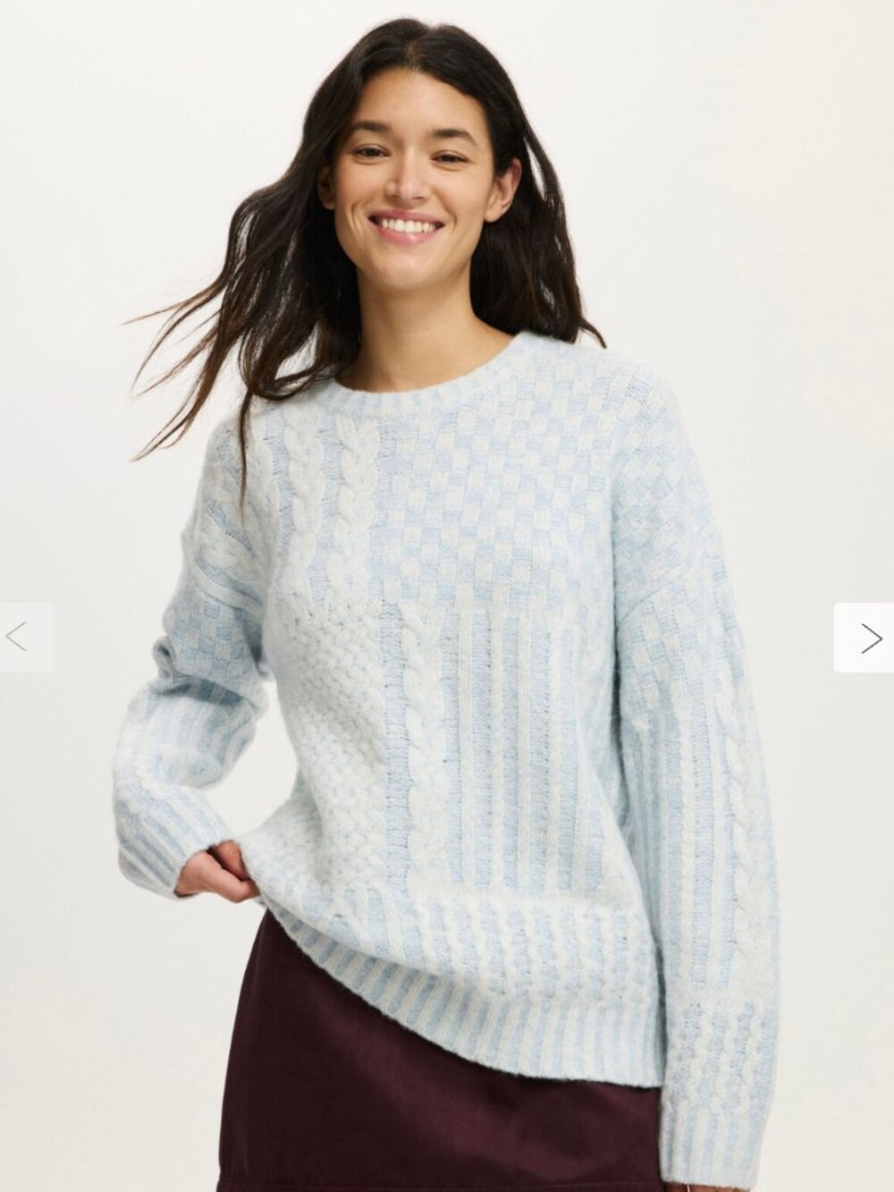 Blue Knit Oversized Sweater